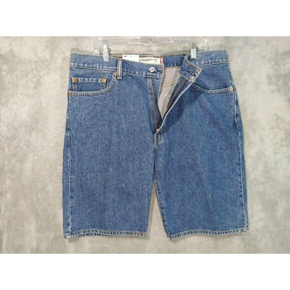 Levis 505 Shorts Mens 38 Blue Denim Straight Fit Dadcore Workwear Red Tab - Picture 1 of 10